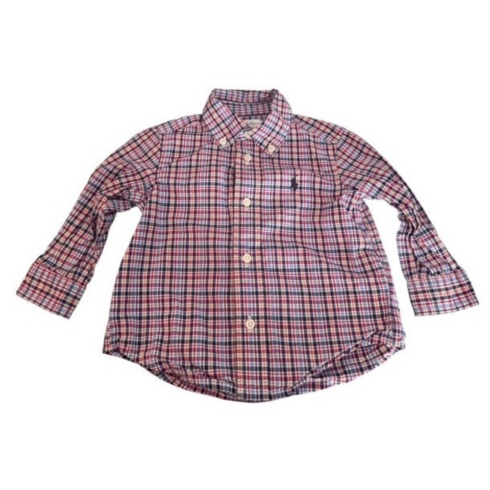 Ralph Lauren Infant Multicolor Plaid Button Down Shirt Long Sleeve 9M Classic